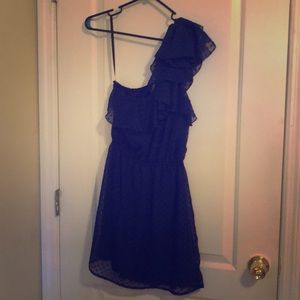 Navy blue one shoulder dress